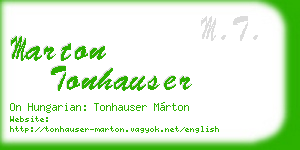 marton tonhauser business card